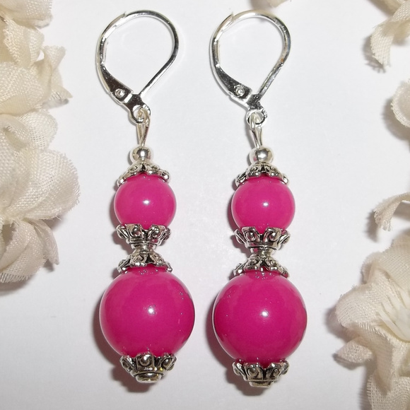 wvluckygirl Jewelry - Earrings Pink & Silver Dangle Beaded Set NWT 4695